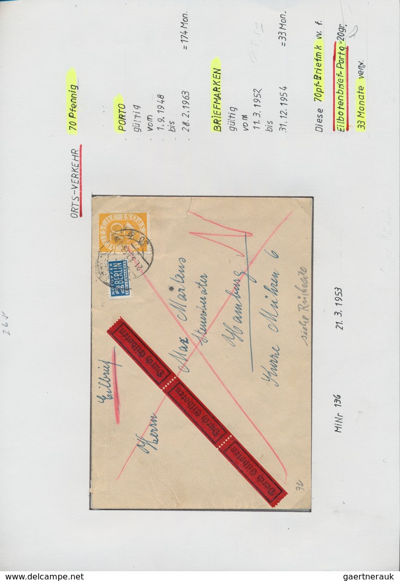 Bundesrepublik Deutschland: 1948/2002, PORTOSTUFEN, allumfassende Spezialsammlung von über 3.400 Bri