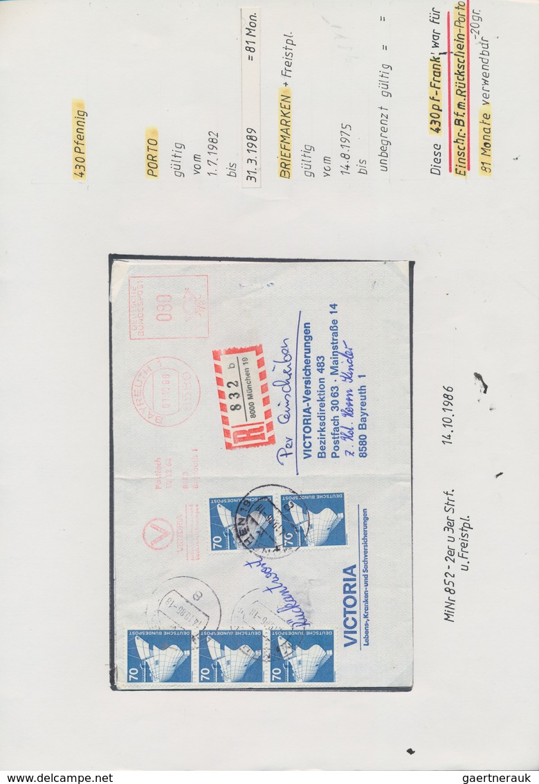 Bundesrepublik Deutschland: 1948/2002, PORTOSTUFEN, allumfassende Spezialsammlung von über 3.400 Bri