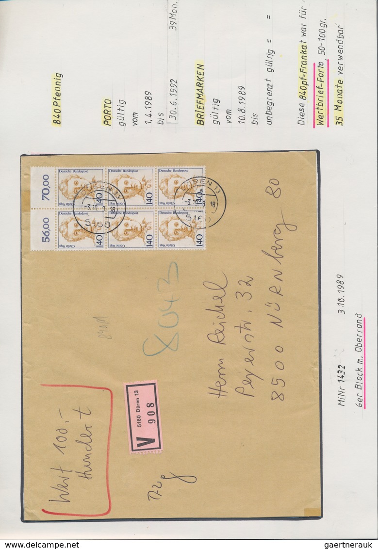 Bundesrepublik Deutschland: 1948/2002, PORTOSTUFEN, allumfassende Spezialsammlung von über 3.400 Bri