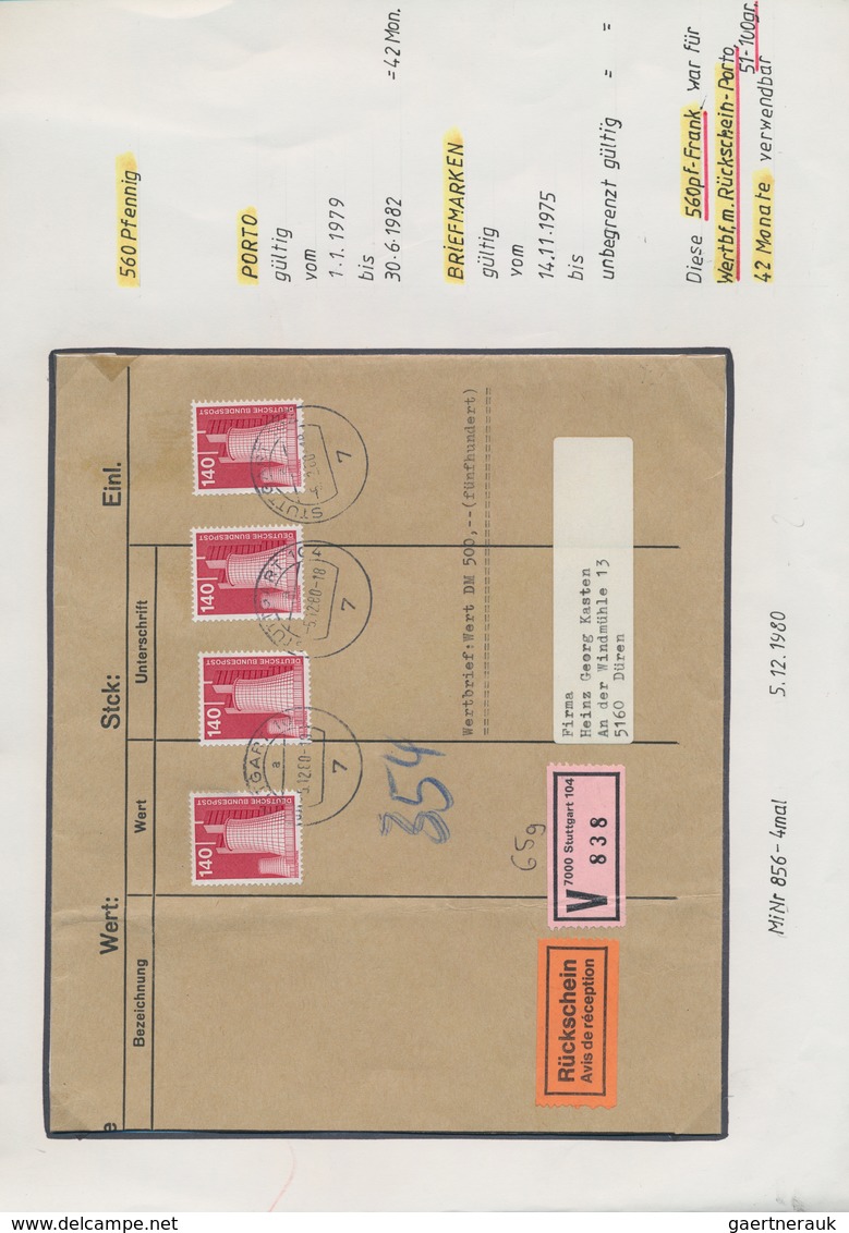 Bundesrepublik Deutschland: 1948/2002, PORTOSTUFEN, allumfassende Spezialsammlung von über 3.400 Bri