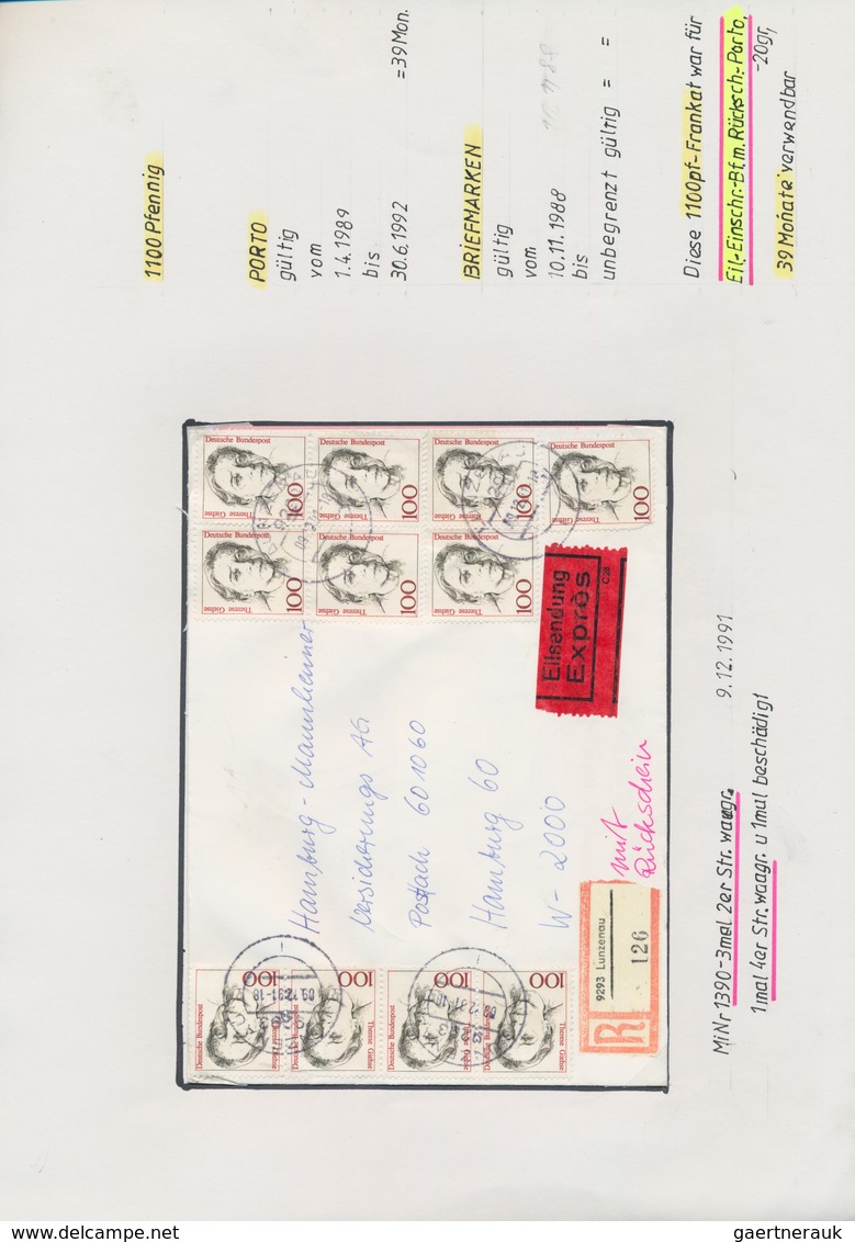 Bundesrepublik Deutschland: 1948/2002, PORTOSTUFEN, allumfassende Spezialsammlung von über 3.400 Bri