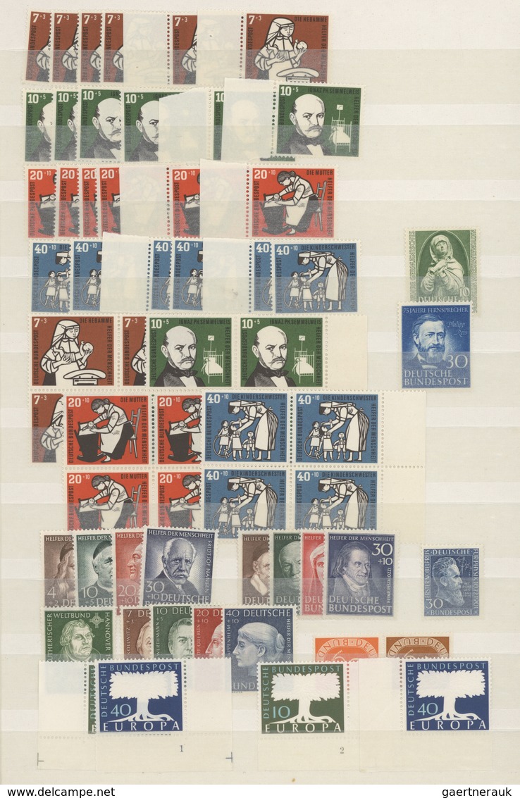 Bundesrepublik Deutschland: 1949/1956, Postfrische Zusammenstellung Mit Nur Mittleren Und Besseren A - Colecciones