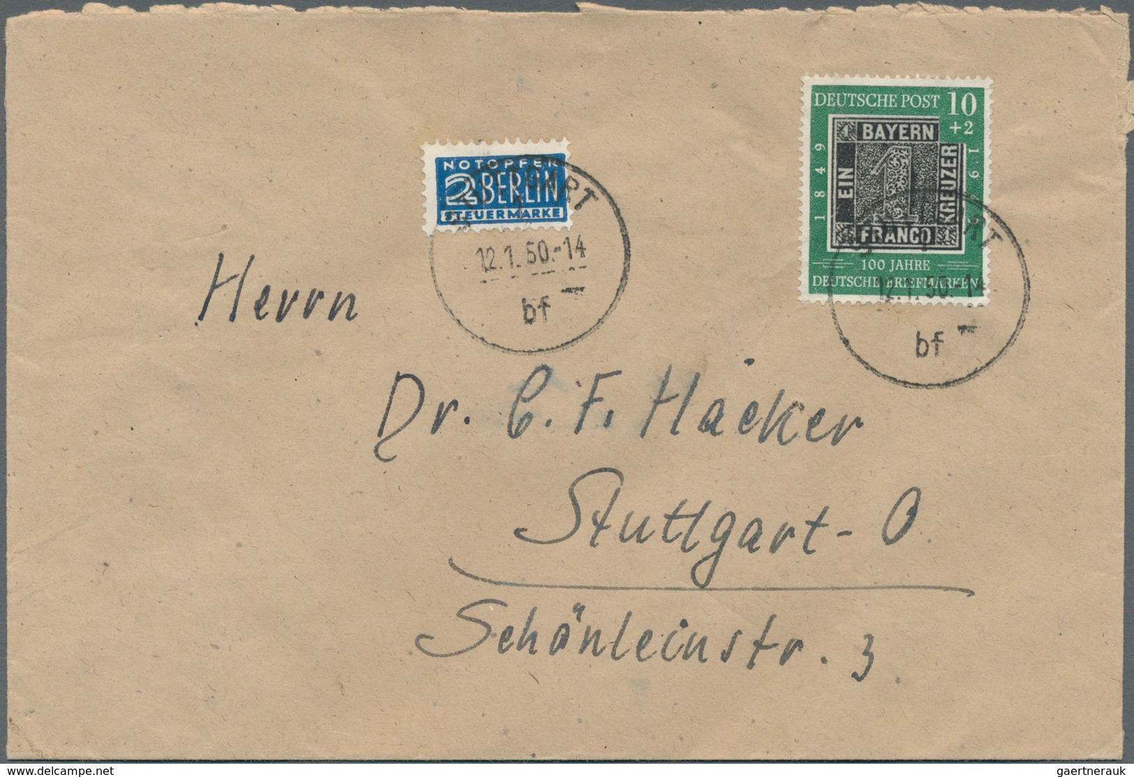 Bundesrepublik Deutschland: 1949/1959, gehaltvolle und nahezu komplette Sammlung mit Frankaturen von