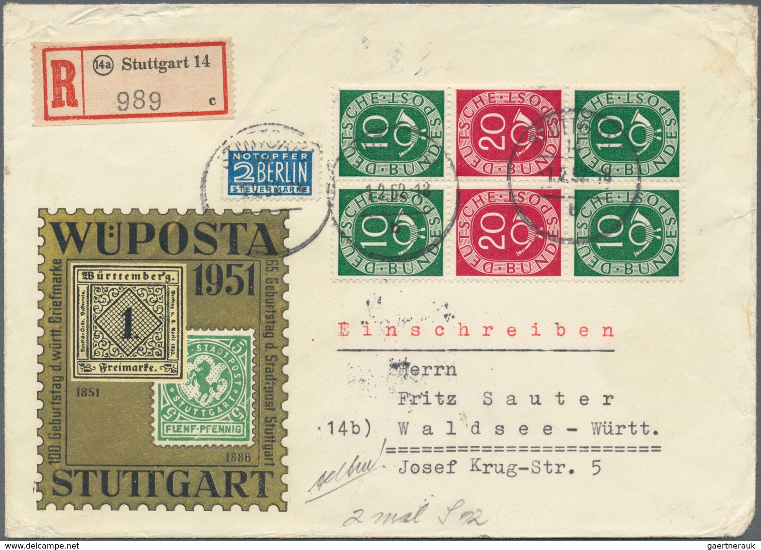 Bundesrepublik Deutschland: 1949/1959, gehaltvolle und nahezu komplette Sammlung mit Frankaturen von