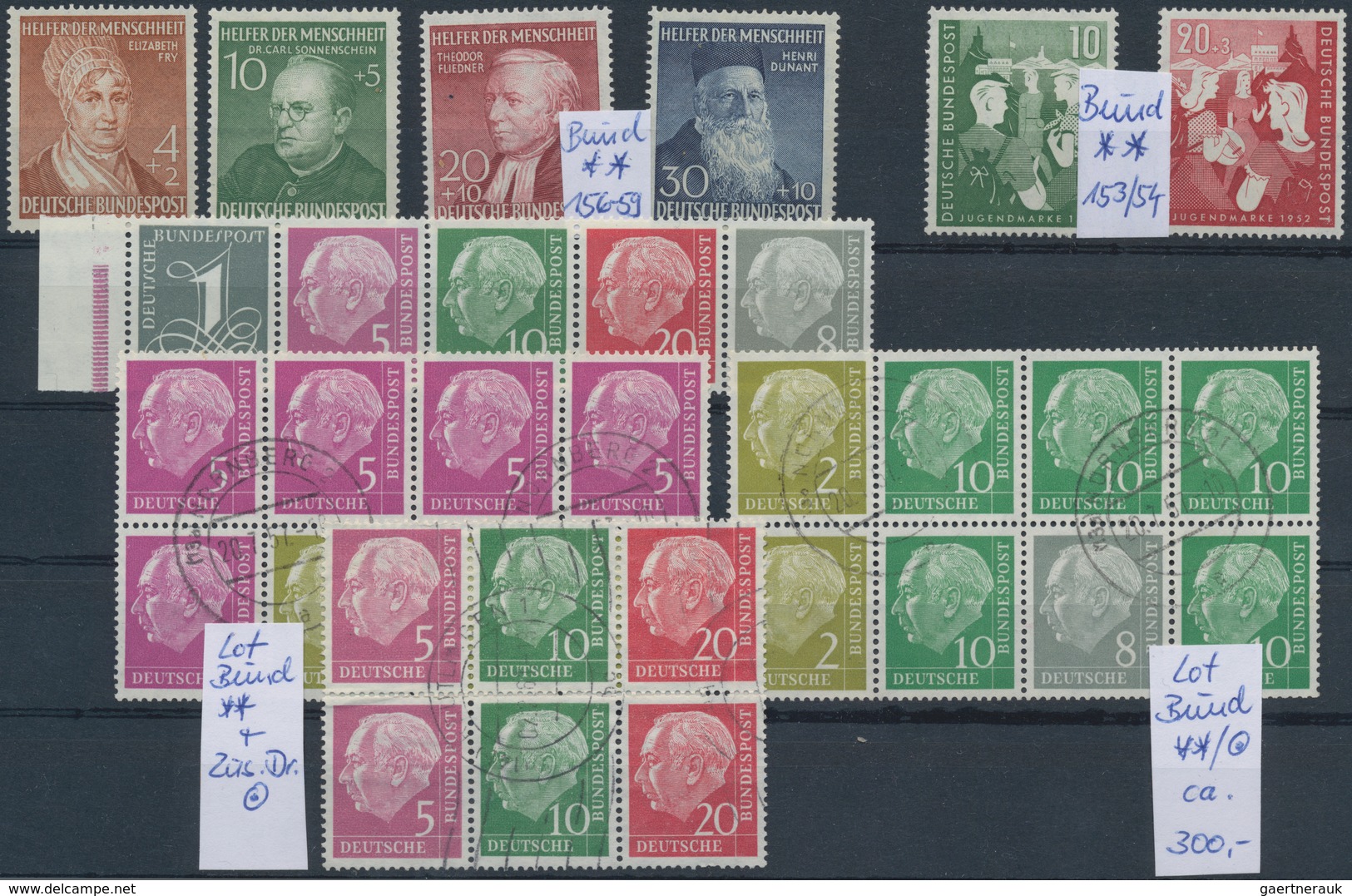 Bundesrepublik Deutschland: 1949/1959, Meist Postfrische Partie Von Mittleren Und Besseren Werten Wi - Colecciones
