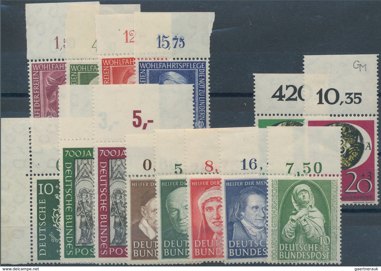 Bundesrepublik Deutschland: 1949/1990 (ca.), Reichhaltiger Bestand Auf Steckkarten/im Steckbuch Incl - Verzamelingen