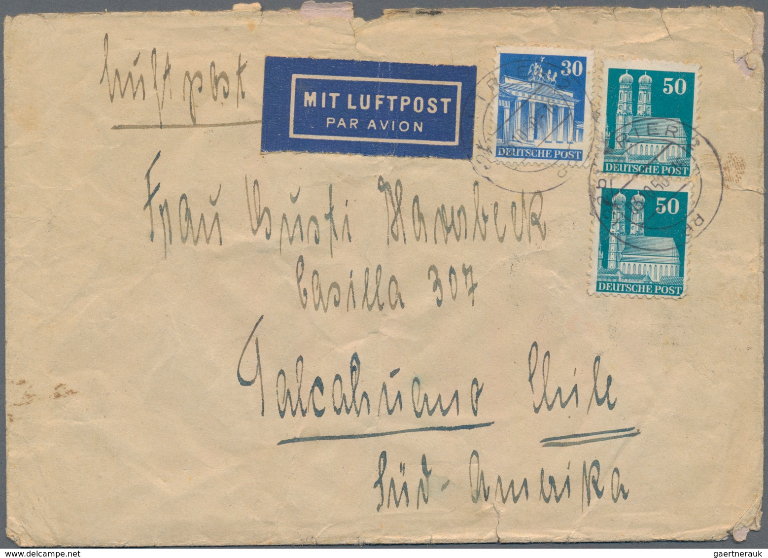 Bundesrepublik Deutschland: 1950/1968, Vielseitige Partie Von über 70 (meist Luftpost-) Briefen Aus - Colecciones