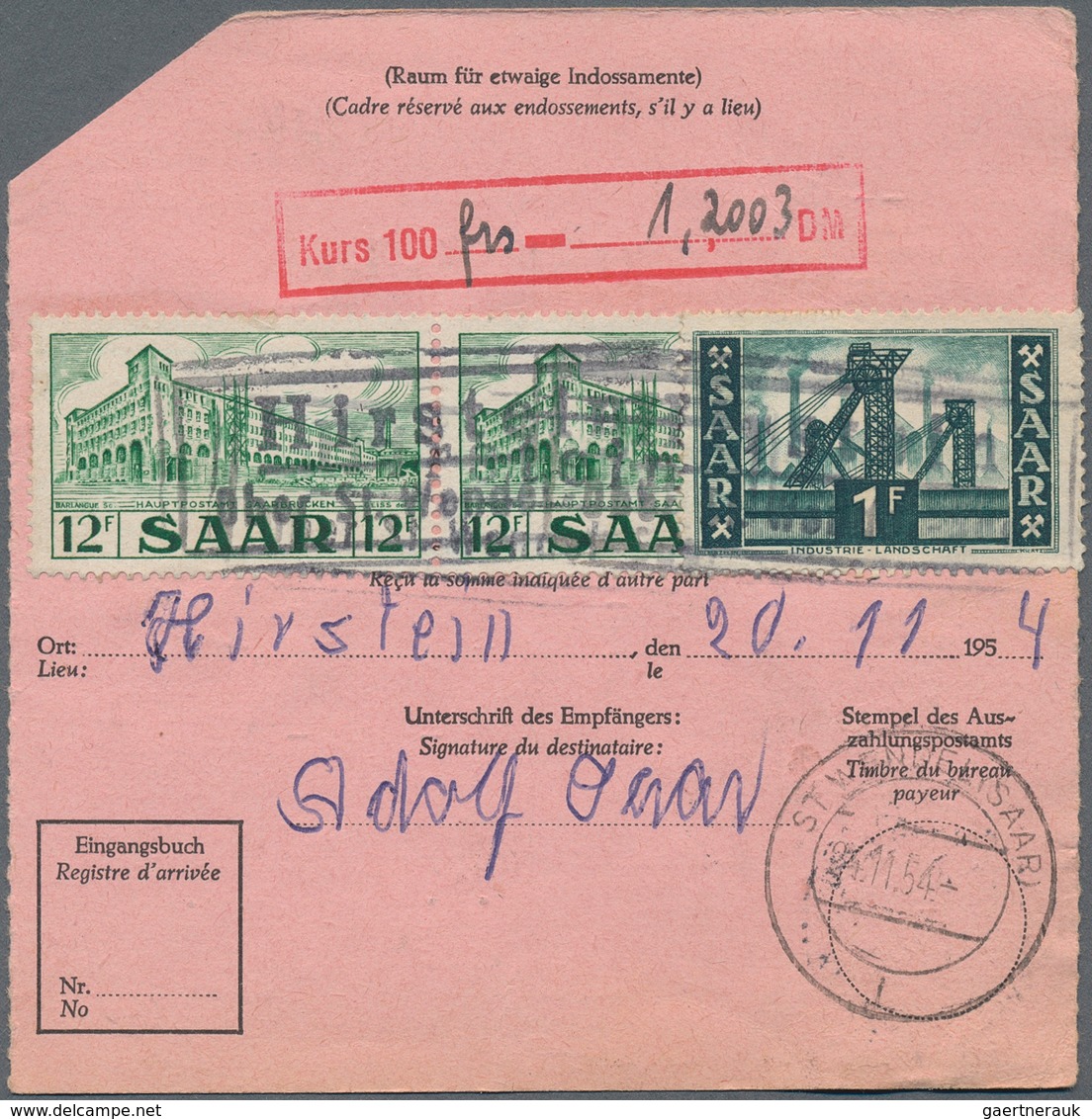 Bundesrepublik Deutschland: 1950er. Lot Von 1000 Auslandspostanweisungen Und Postanweisungen Mit Pos - Verzamelingen