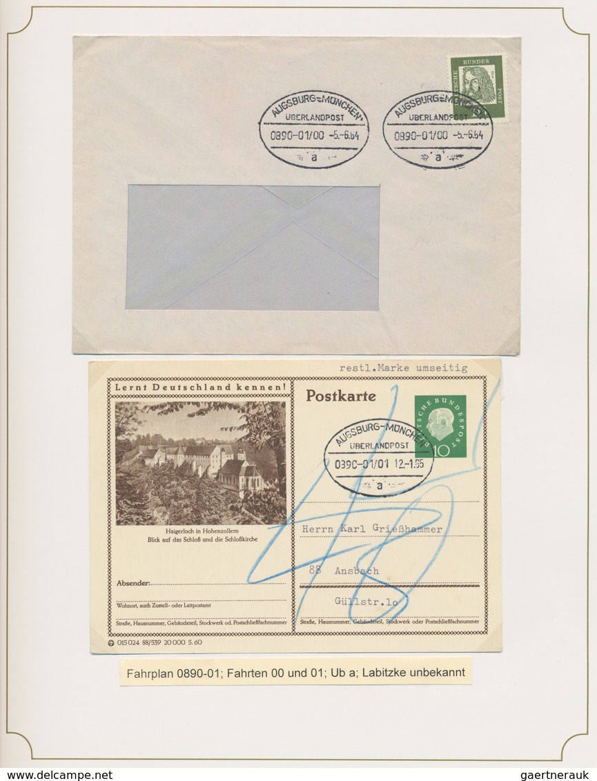 Bundesrepublik Deutschland: 1951 - 1988, ÜBERLANDPOST mit UMARBEITUNG: umfangreiche Sammlung, ausste
