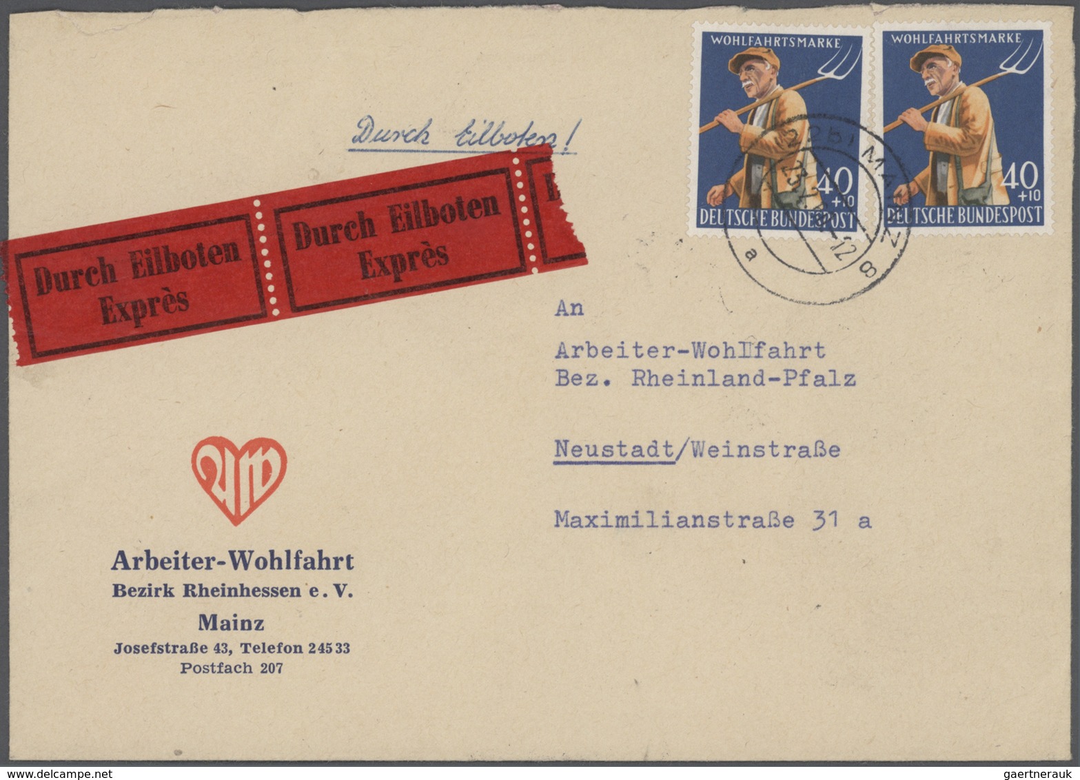Bundesrepublik Deutschland: 1954/1959, Vielseitige Sammlung Von Ca. 340 Briefen Und Karten Mit Sonde - Verzamelingen