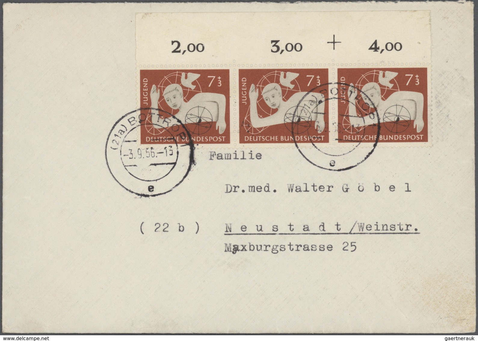 Bundesrepublik Deutschland: 1954/1959, vielseitige Sammlung von ca. 340 Briefen und Karten mit Sonde