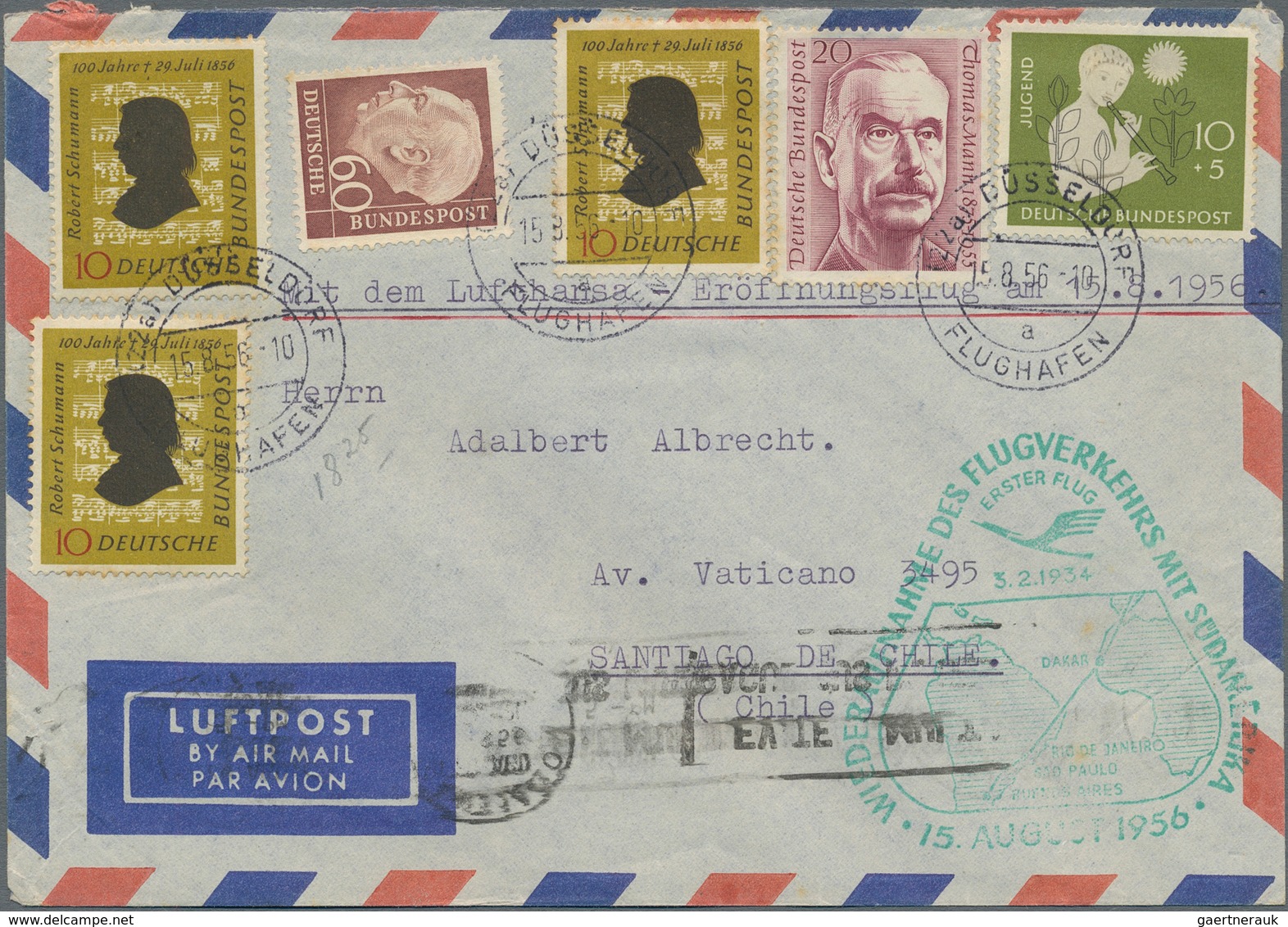 Bundesrepublik Deutschland: 1955/1998, Post nach Übersee, Partie von ca. 270 Briefen und Karten nach