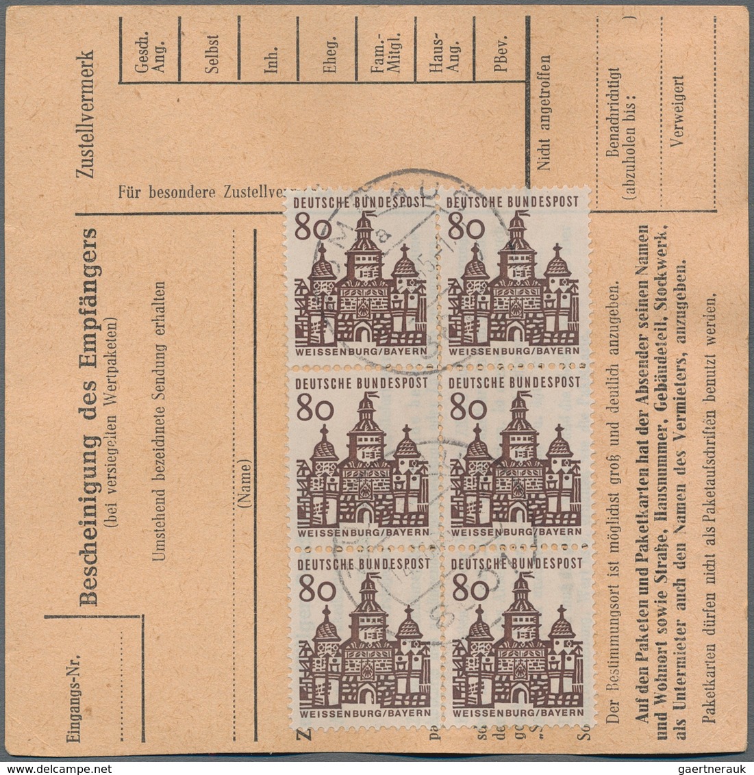 Bundesrepublik Deutschland: 1964/1973 (ca.), Reichhaltiger Bestand Von Paketkarten(stammteilen), Mei - Verzamelingen