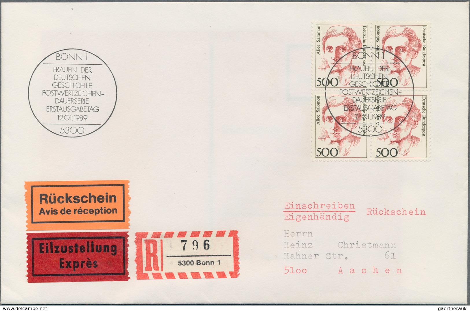 Bundesrepublik Deutschland: 1974/2002, Sammlung Von Ca. 1.340 Selbstgefertigten FDCs Je Mit VIERERBL - Colecciones