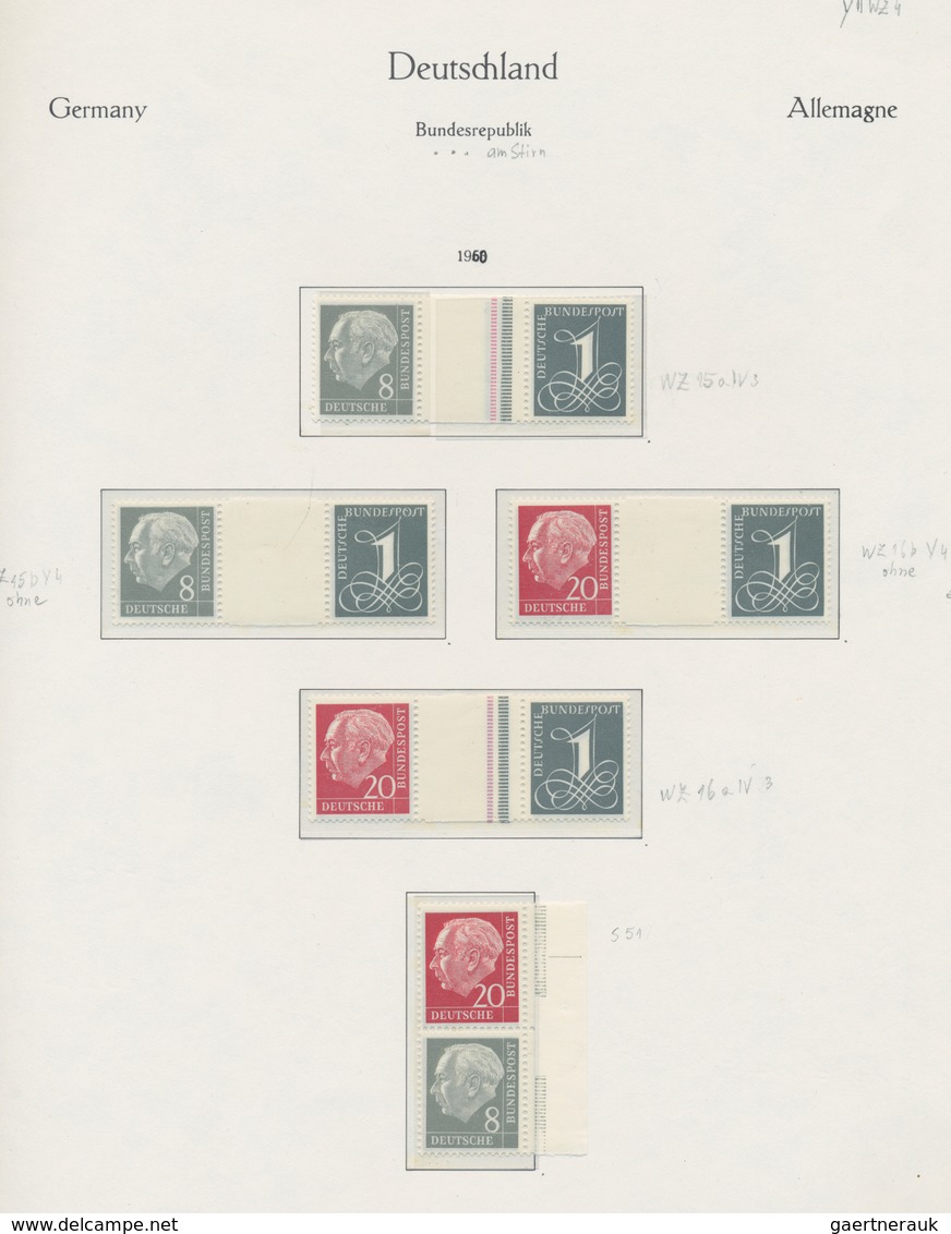 Bundesrepublik - Zusammendrucke: 1951/1963, Meist Postfrische Sammlung Der Zusammendrucke Posthorn U - Se-Tenant