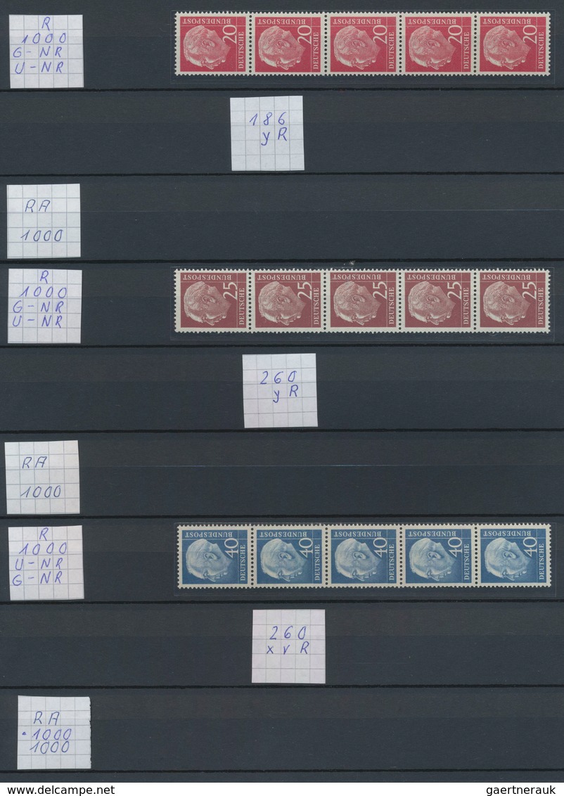 Bundesrepublik - Rollenmarken: 1954/98, Umfangreiche Postfrische Spezial-Sammlung Von Einzelmarken U - Roller Precancels