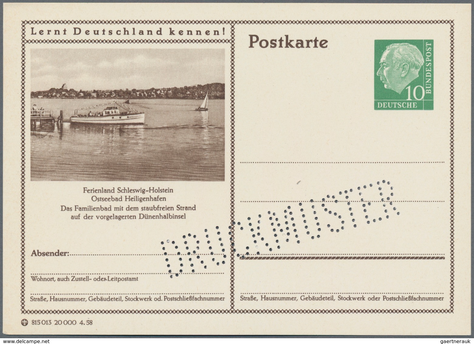 Bundesrepublik - Ganzsachen: 1958-64 DRUCKMUSTER: 23 Verschiedenen Bildpostkarten Von Heuss 10 Pf. B - Otros & Sin Clasificación