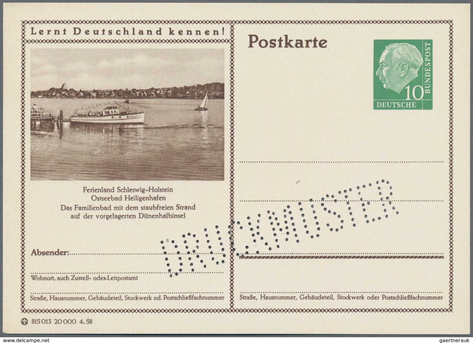 Bundesrepublik - Ganzsachen: 1958-64 DRUCKMUSTER: 23 Verschiedenen Bildpostkarten Von Heuss 10 Pf. B - Andere & Zonder Classificatie