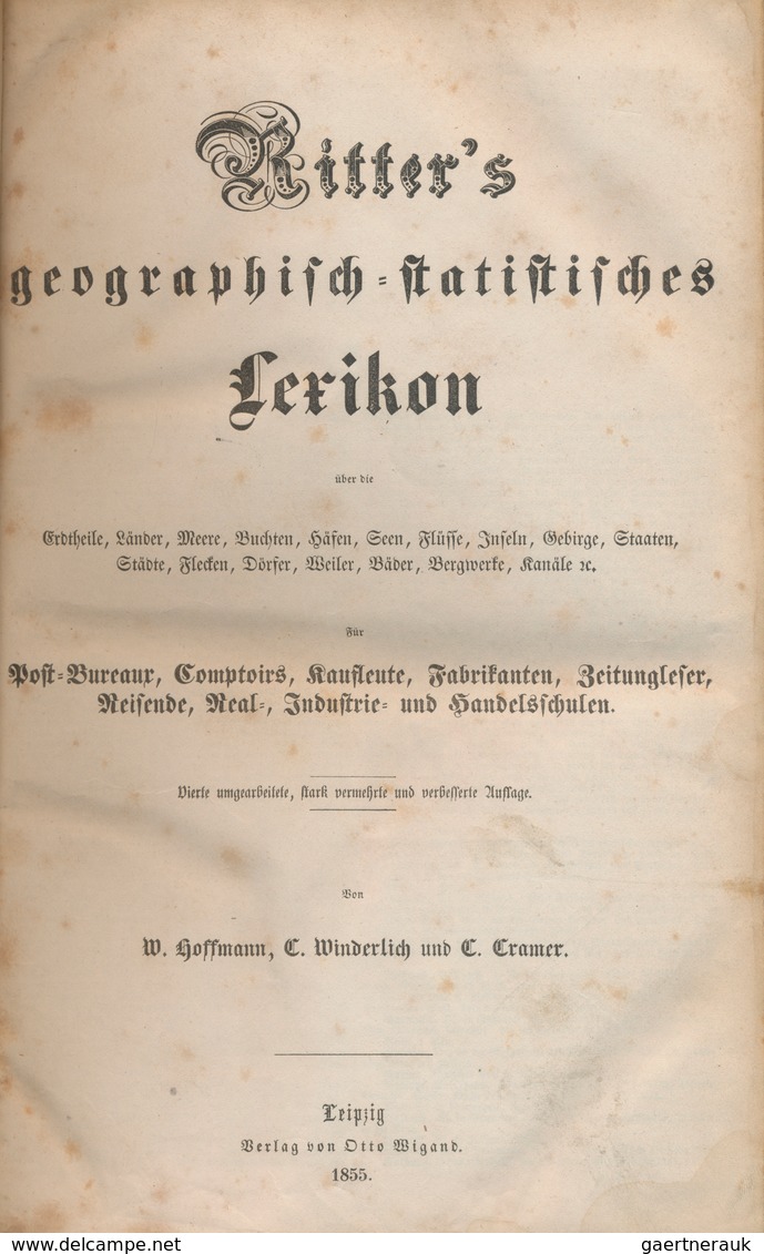 Philatelistische Literatur - Atlanten Und Karten: 1855, "Ritter's Geographisch - Statististisches Le - Otros & Sin Clasificación