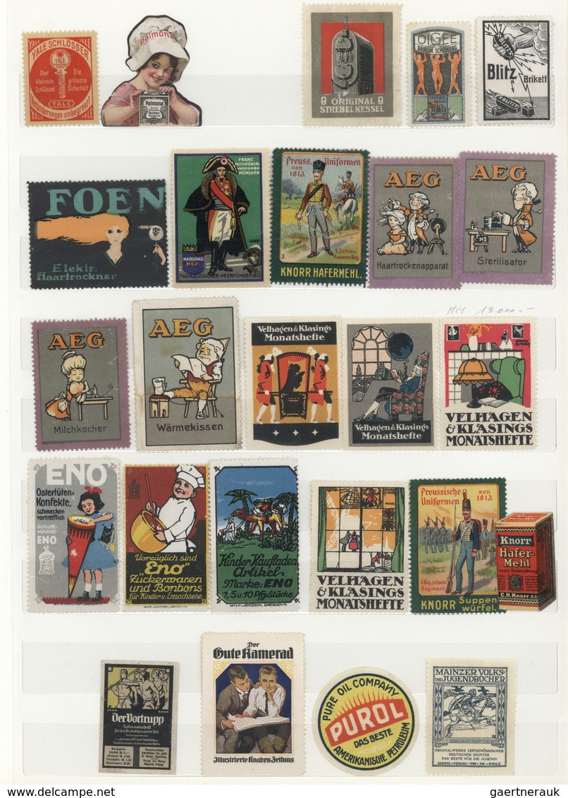 Vignetten: 1900 - 1940 (ca.), Große Sammlung Von über 1.500 Vignetten Für Firmen Und Institutionen I - Erinnofilie