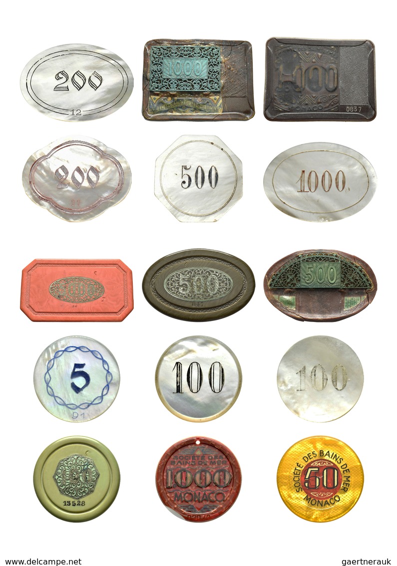 Varia (im Briefmarkenkatalog): Jetons, umfangreiche, internationale Sammlung mit mehr als 2.400 vers