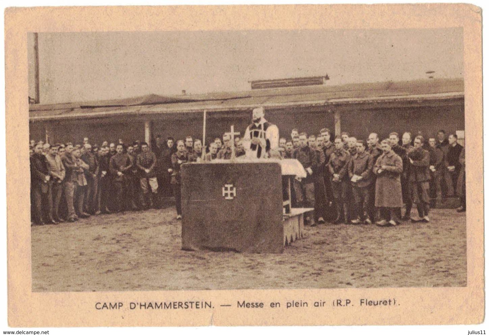 CAMP PRISONNIERS STALAG GUERRE III Reich HAMMERSTEIN Messe IMAGE PIEUSE RELIGIEUSE HOLY CARD SANTINI HEILIG PRENTJE - Santini