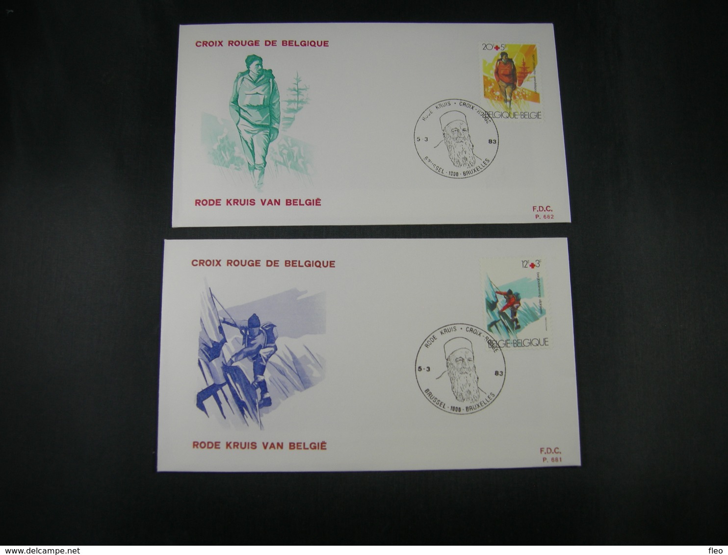 BELG.1983 2082 & 2083 FDC's ( Brus ): " Croix Rouge / Rode Kruis " - 1981-1990