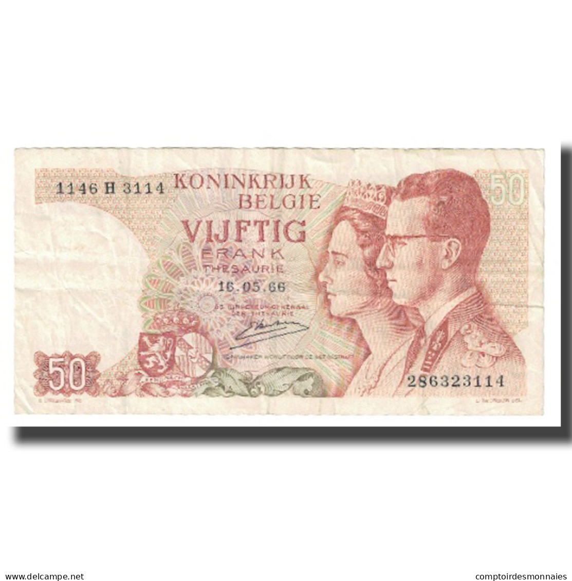 Billet, Belgique, 50 Francs, 1966, 1966-05-16, KM:139, TTB - 50 Franchi