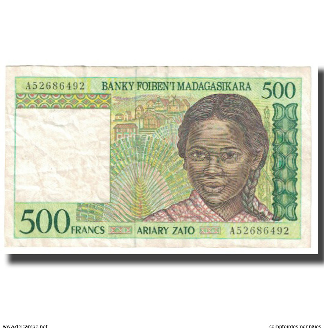 Billet, Madagascar, 500 Francs = 100 Ariary, KM:75a, TTB - Madagascar