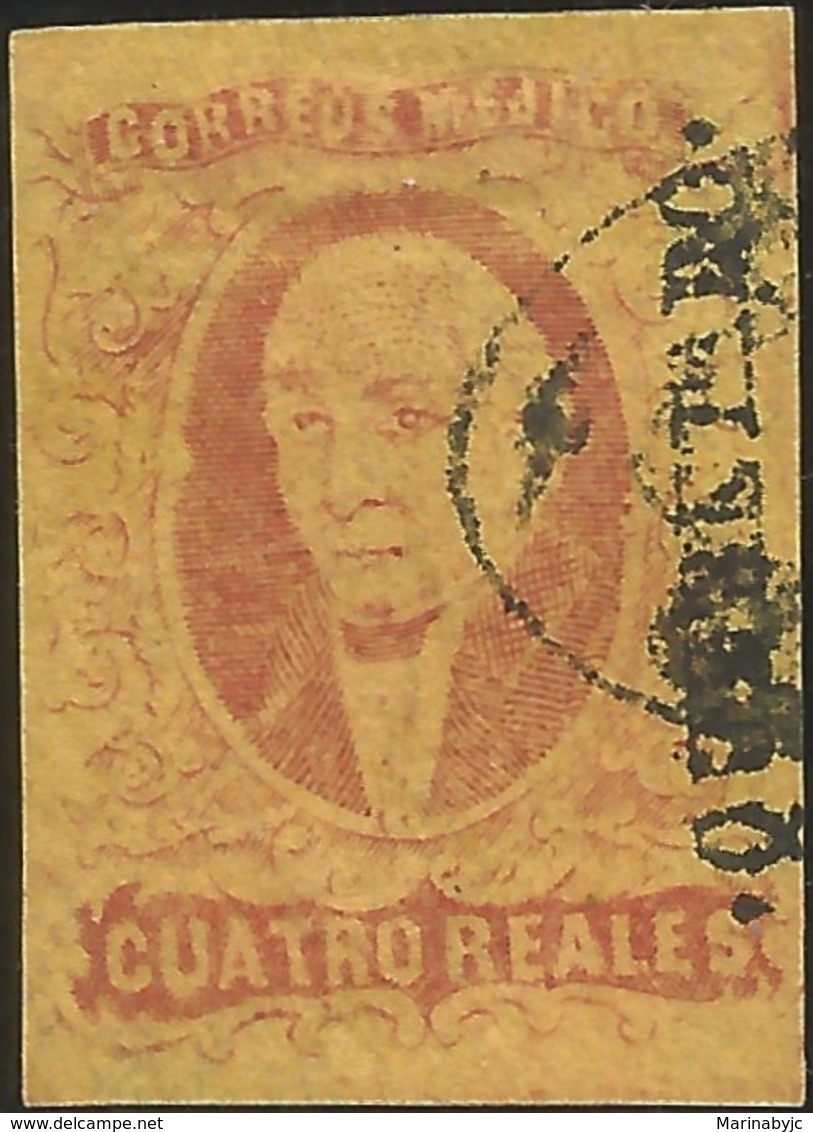 J) 1861 MEXICO, HIDALGO, 4 REALES, DISTRICT QUERETARO, FAKE, MN - Mexico