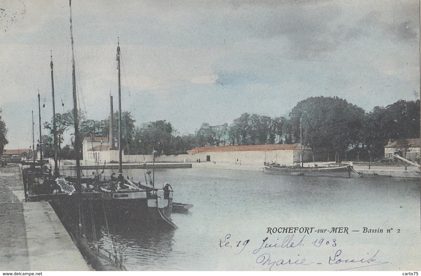 Rochefort-sur-Mer 17 - Bassin N° 2 - Péniche - Colorisée - 1903 - Rochefort