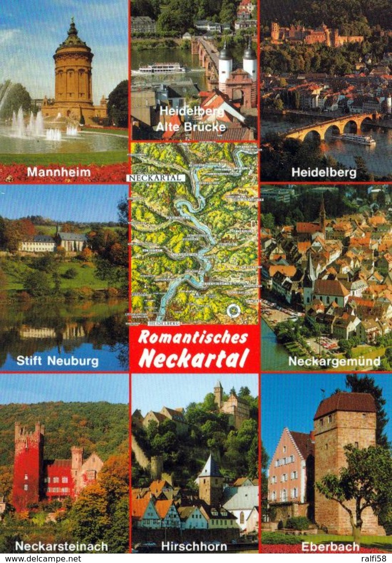 1 Map Of Germany * 1 Ansichtskarte Mit Der Landkarte  - Romantisches Neckartal * - Landkarten