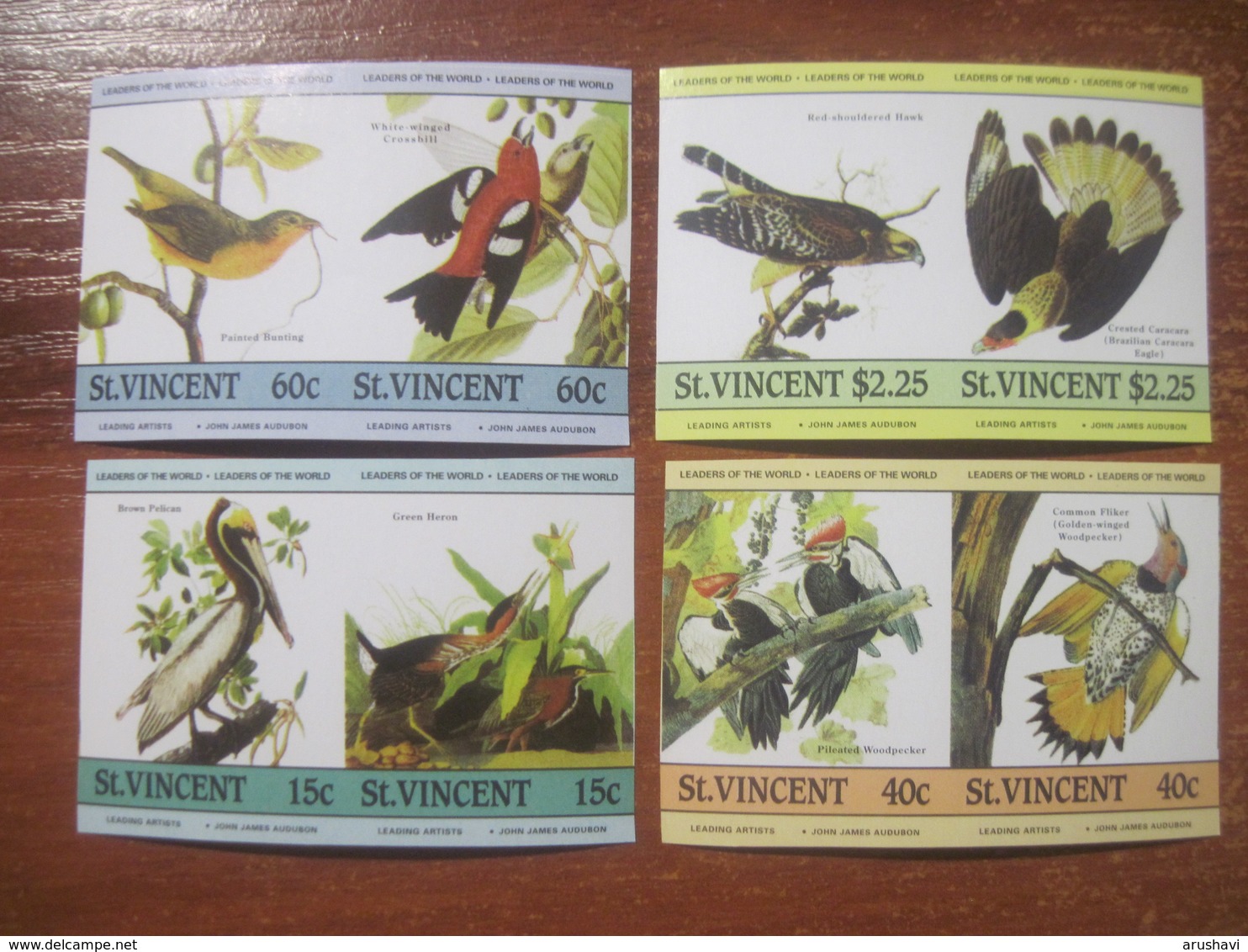 St.Vincent 1985 Audubon Birds Set Imperf. MNH - Other & Unclassified