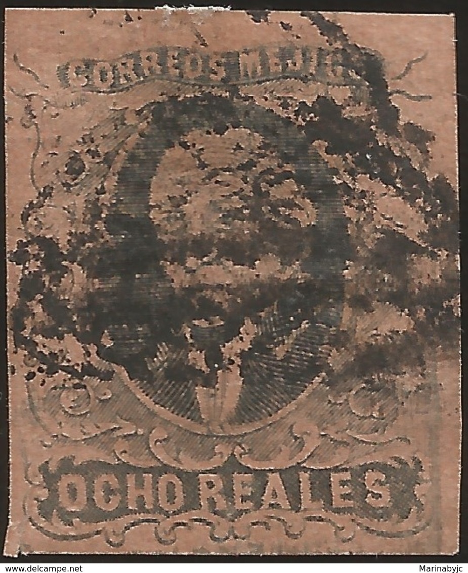 J) 1861 MEXICO, HIDALGO, 8 REALES, DISTRICT SAN LUIS POTOSI, OVAL CANCELLATION, MN - Mexico