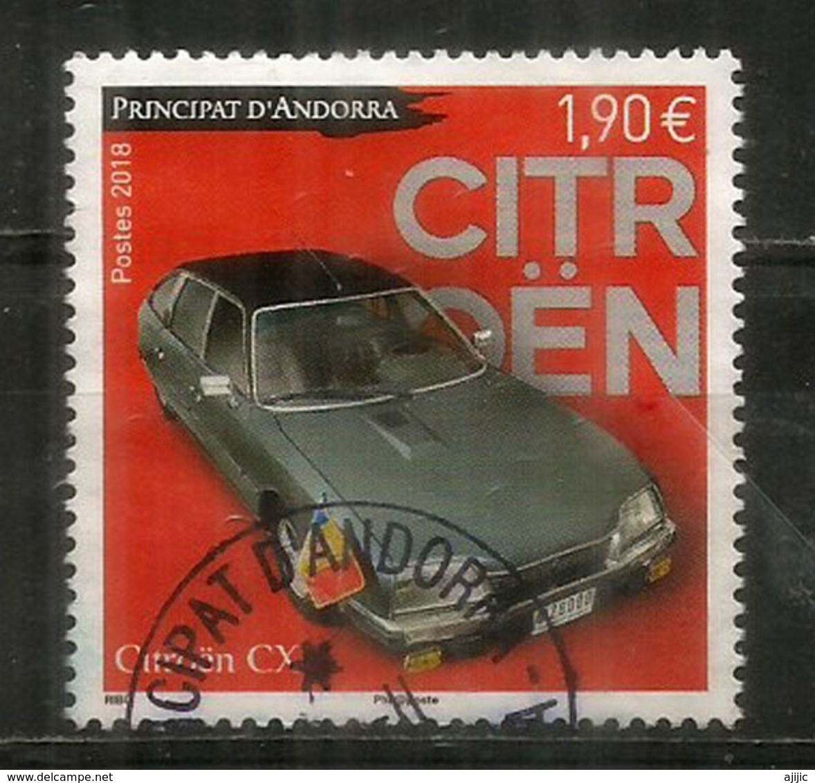 La Citroen CX. Un Timbre Oblitéré, 1 ère Qualité, Année 2018, Haute Faciale - Usados