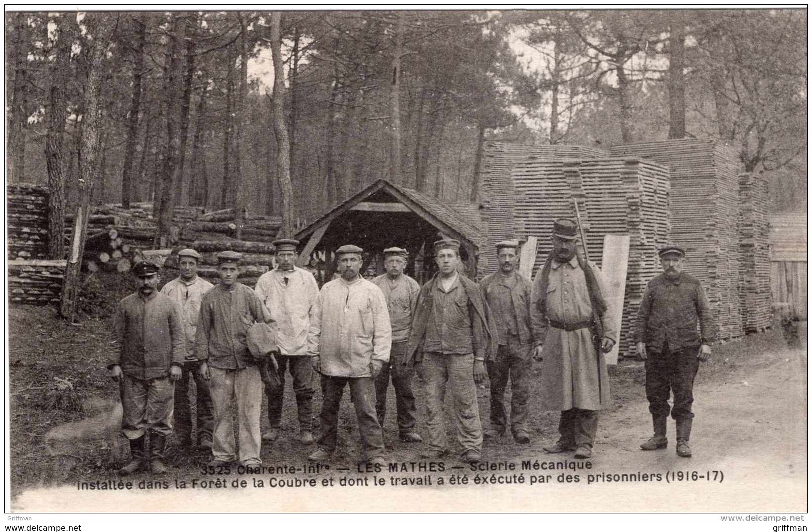 LES MATHES SCIERIE MECANIQUE INSTALLEE DANS LA FORET DE LA COUBRE TRAVAIL PAR LES PRISONNIERS ALLEMANDS 1916 1917 TBE - Les Mathes