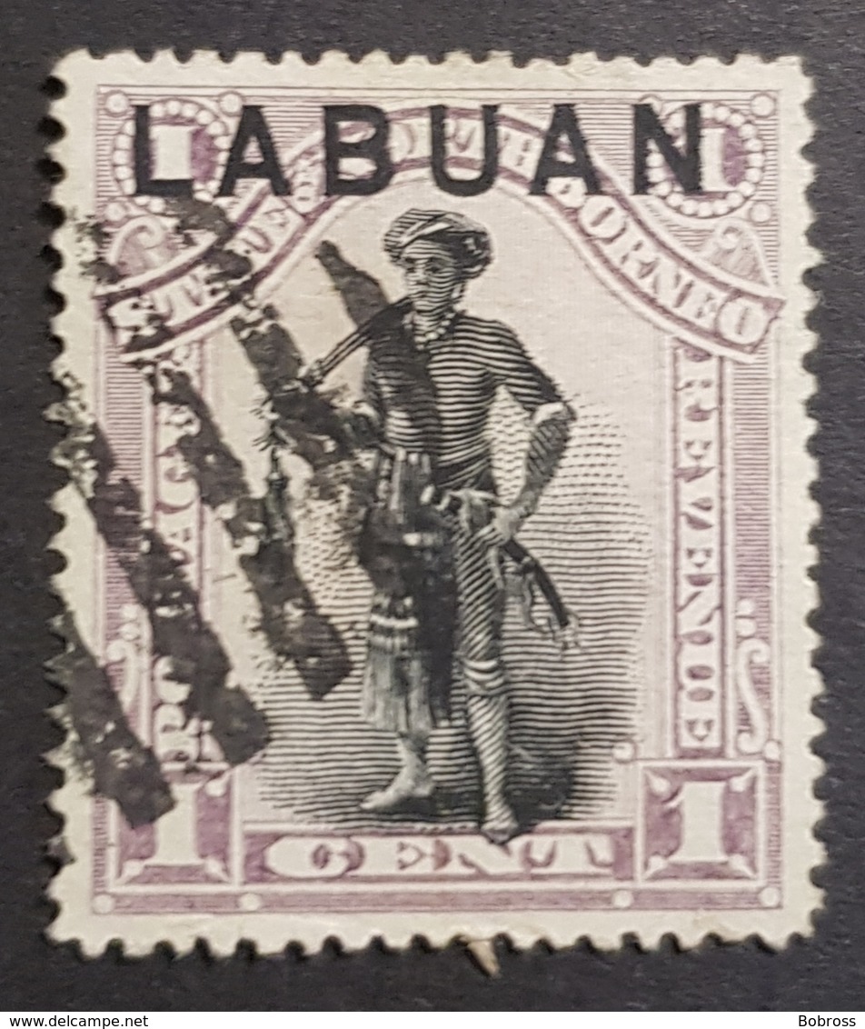 1897-1898 Dayak Chief, North Borneo Stamps Overprinted "Labuan", British North Borneo, Great Britain, *,**, Or Used - Nordborneo (...-1963)