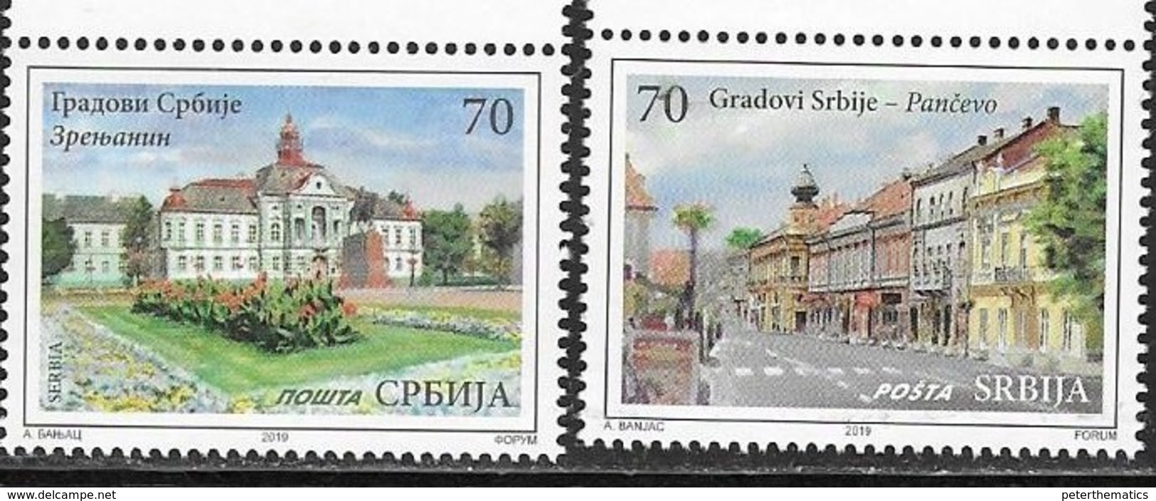 SERBIA , 2019, MNH, CITIES, ARCHITECTURE,2v - Geography