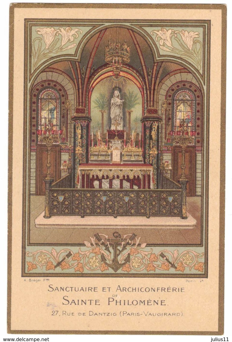 SANCTUAIRE ARCHICONFRERIE SAINTE PHILOMENE IMAGE PIEUSE RELIGIEUSE HOLY CARD SANTINI HEILIG PRENTJE - Santini