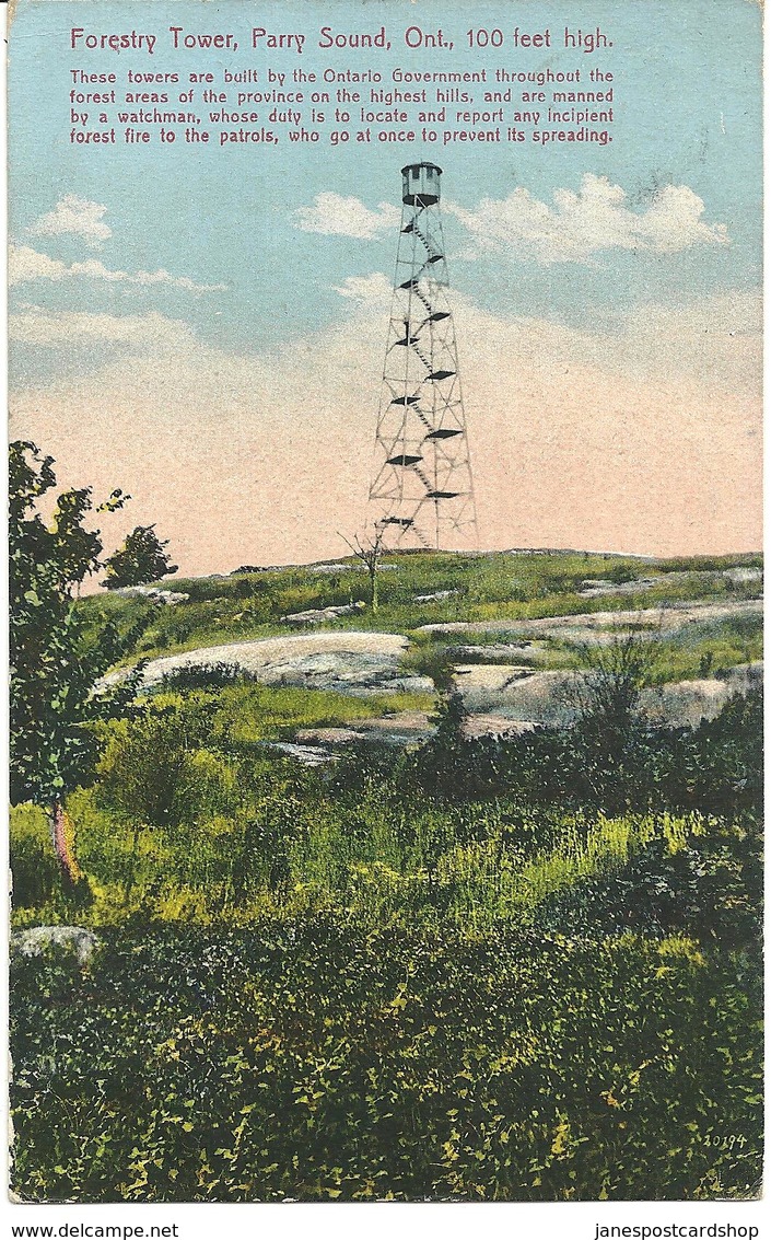 FORESTRY TOWER - PARRY SOUND - ONTARIO - WITH PARRY SOUND POSTMARK - Other & Unclassified