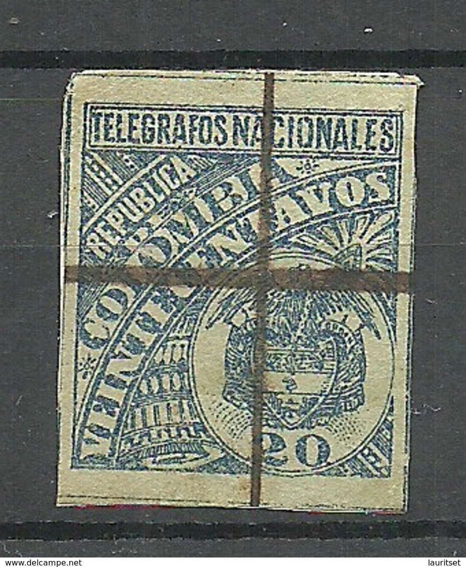 COLOMBIA KOLUMBIEN Old Telegraph Stamp Telegrafos Nacionales 20 C. O - Colombia