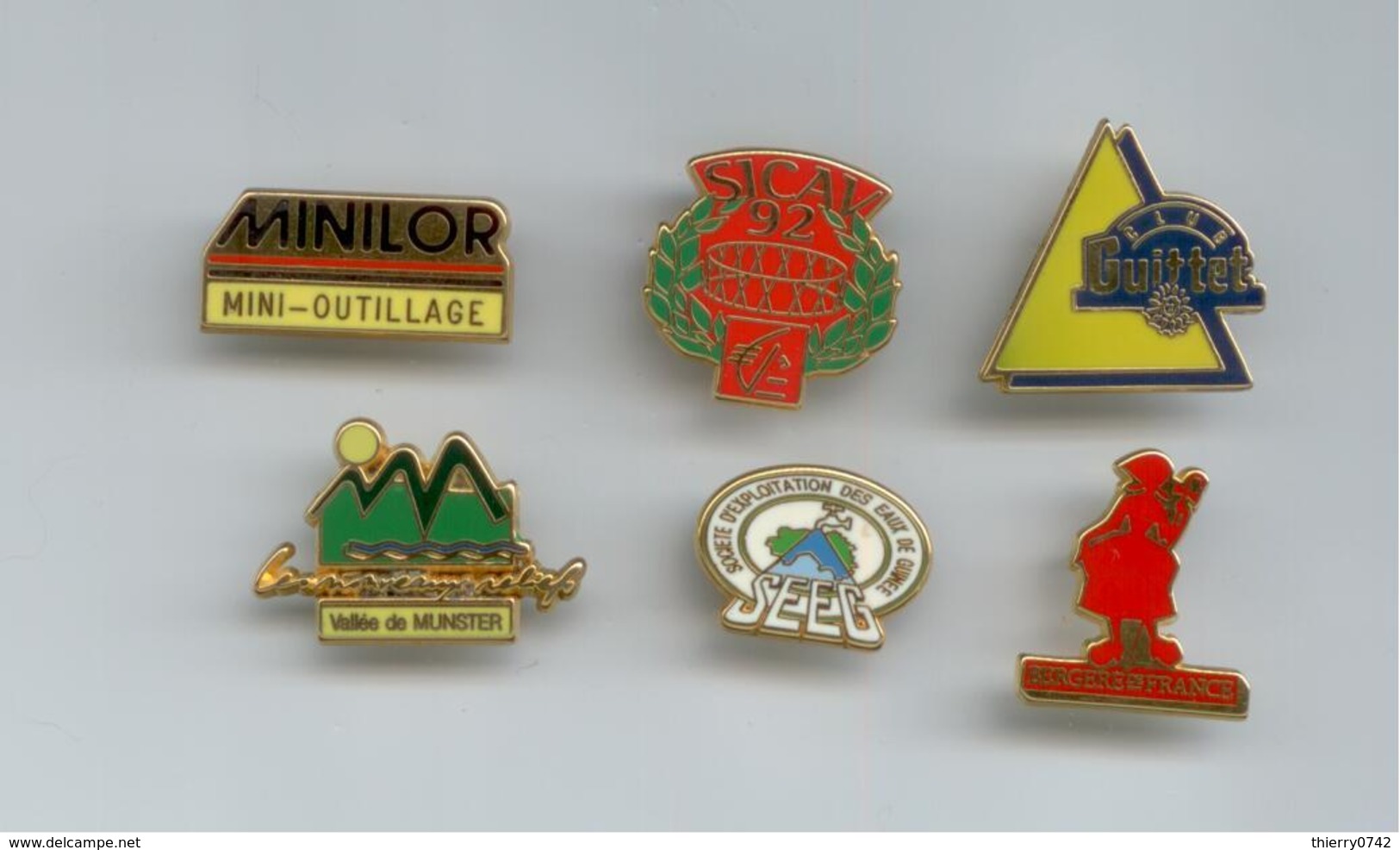 LOT 6 PIN'S ZAMAC CAISSE EPARGNE MUNSTER MINILOR BERGERE FRANCE GUITTET ..TBE - Other & Unclassified