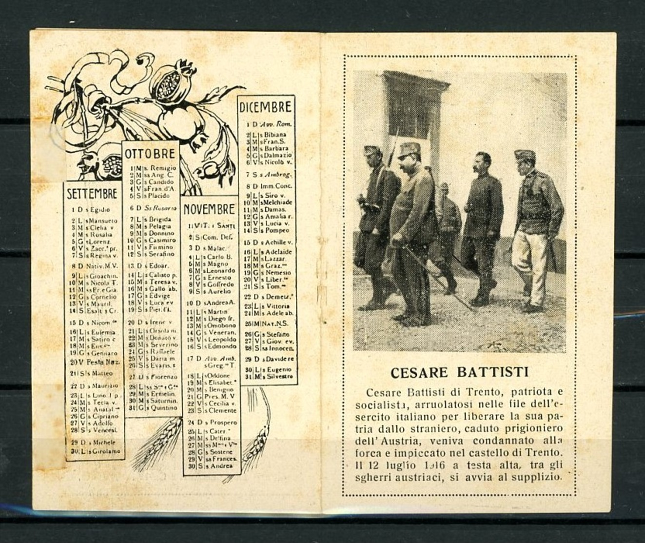 CROCE ROSSA- WW I -  IRREDENTISMO – CALENDARIETTO PER IL 1917 – POSTO DI RISTORO STAZIONE CENTRALE MILANO (4/22) - Kleinformat : 1901-20