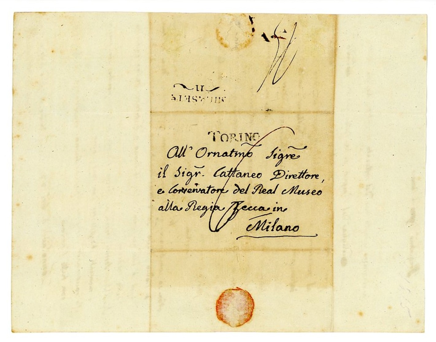 LETTERA DI CARATTERE NUMISMATICO SPEDITA AL DIRETTORE MUSEO ZECCA MILANO 1815 (3/13) - Manuscrits