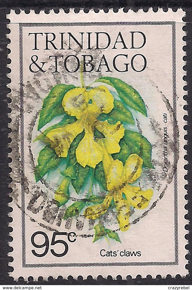 Trinidad & Tobago 1983 - 89 QE2 95ct Cats Claw Flower SG 645a ( J1465 ) - Trinidad & Tobago (1962-...)