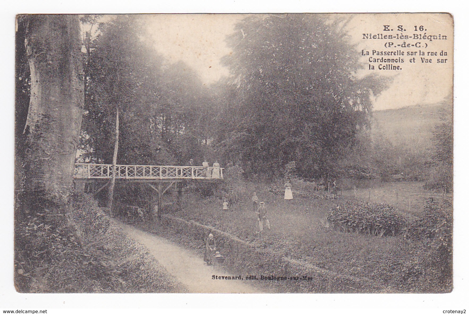 62 Nielles Lès Bléquin Vers Saint Omer N°16 Passerelle Sur Rue Du Cardonnois Femme Landau Edit Stevenard Boulogne - Saint Omer