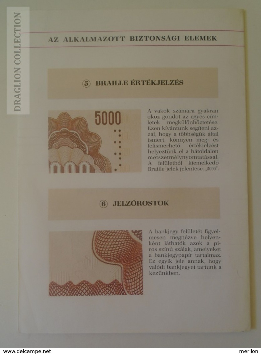 KA401.11 Hungary 5000 Forint Banknote Presentation Booklet (leoprello) -Magyar Nemzeti Bank   1990 - Autres & Non Classés