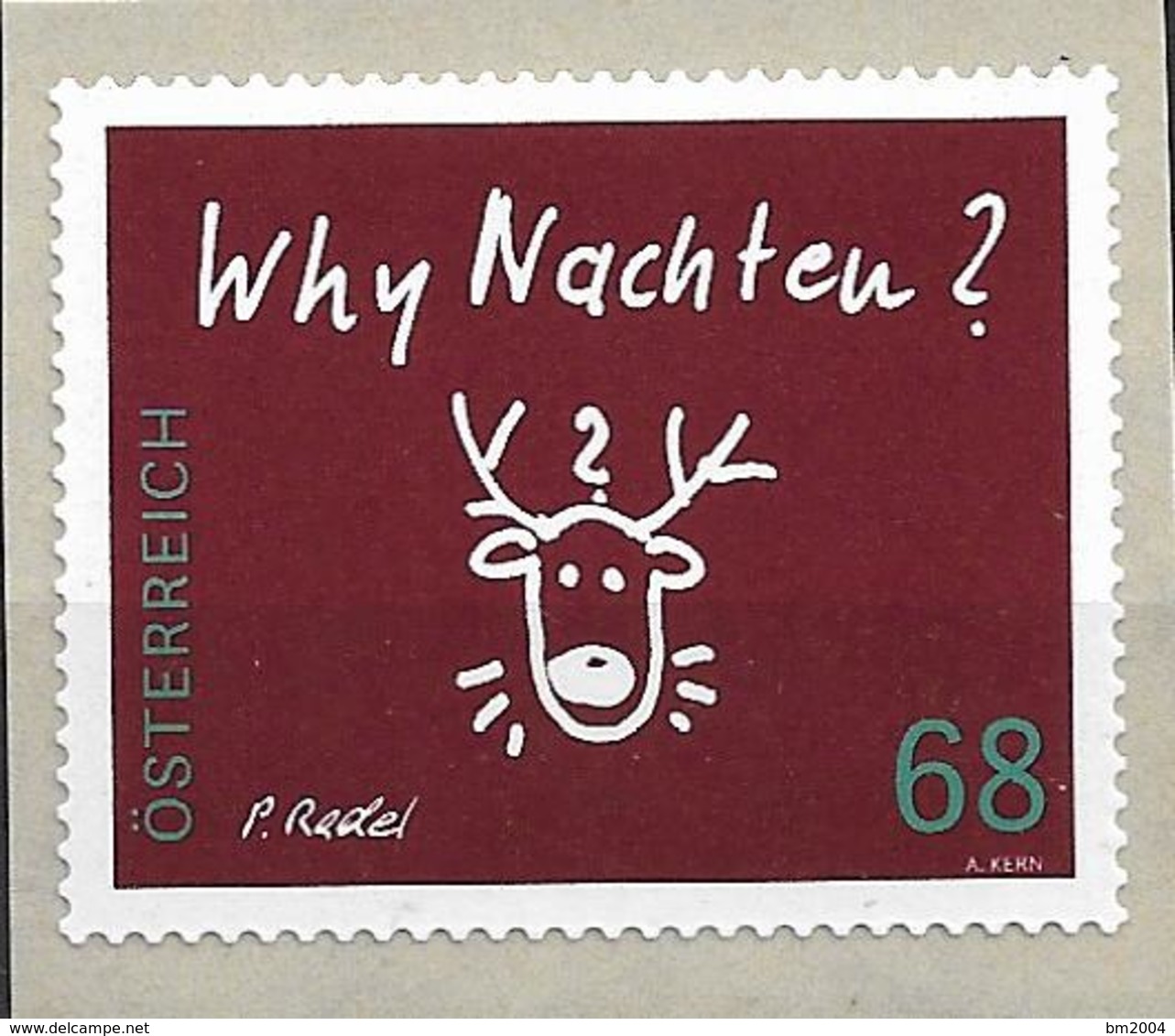 2015 Austria Mi. 3242**MNH  Mit Nr. 20  Rentierkopf, Inschrift &bdquo;Why Nachten - Ungebraucht