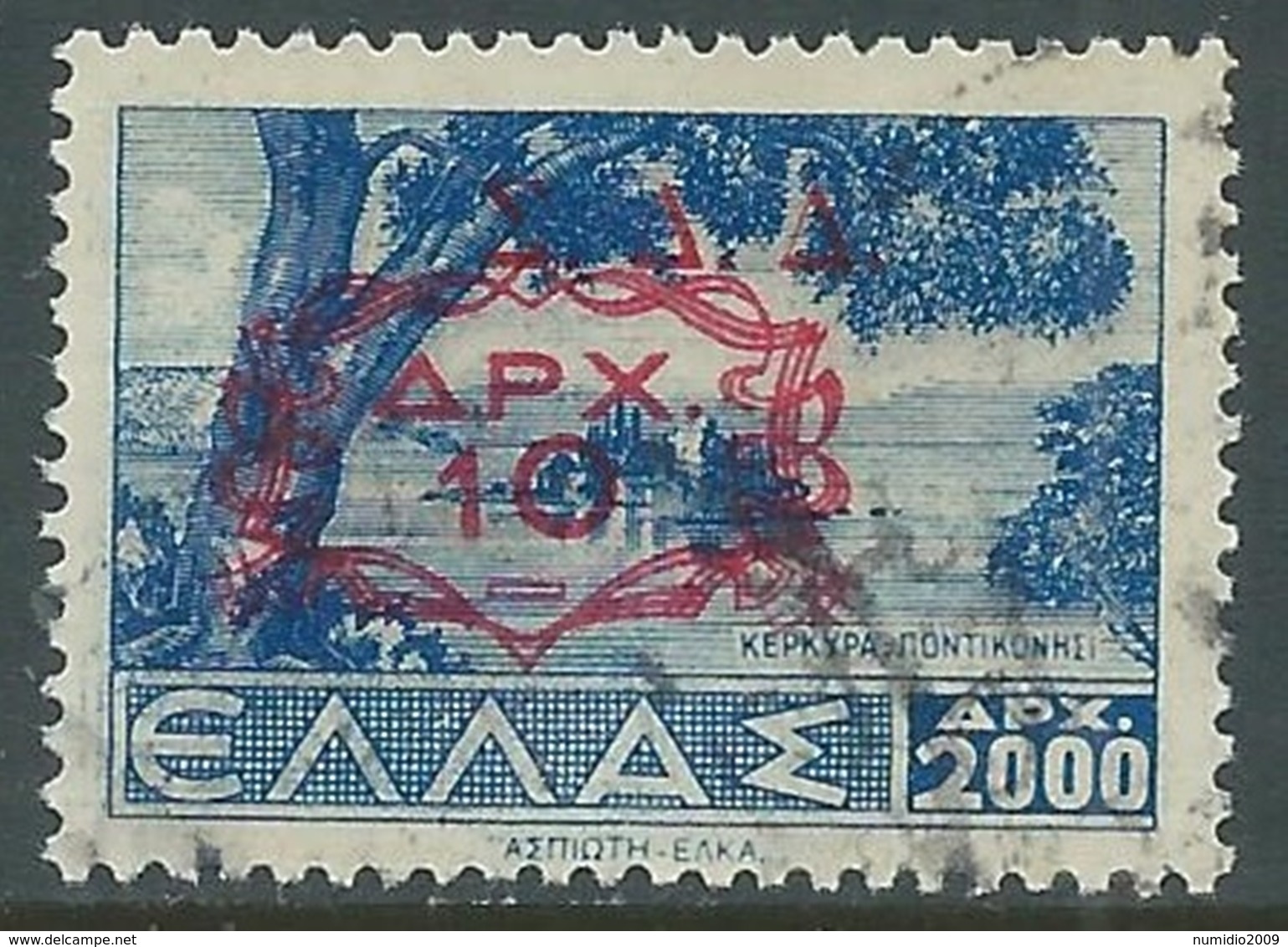 1947 AMMINISTRAZIONE MILITARE GRECA DODECANESO USATO 10 D - I64-7 - Dodecaneso