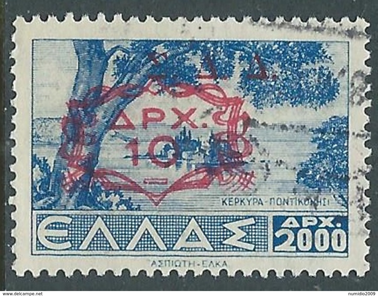 1947 AMMINISTRAZIONE MILITARE GRECA DODECANESO USATO 10 D - I64-8 - Dodecaneso